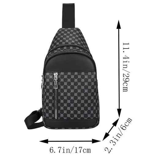 Neutral Style Functional Chest Bag for Women and Men with Patchwork Dot Design, Suitable for Business Single-Shoulder Bags
