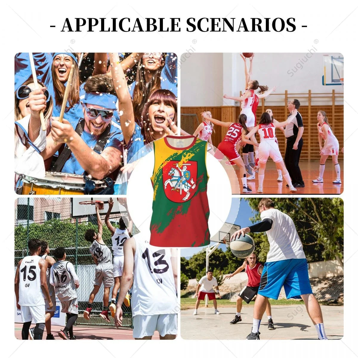 Men Basketball Sports Lithuania Flag Running Fitness Multifunction Jersey Sleeveless shirt Custom Name Nunber Exclusive