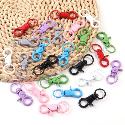 5Pcs/Lot Colorful Swivel Lobster Clasp Hooks Keychain Split Key Ring Connector for Bag Key Chain DIY Jewelry Making Supplies