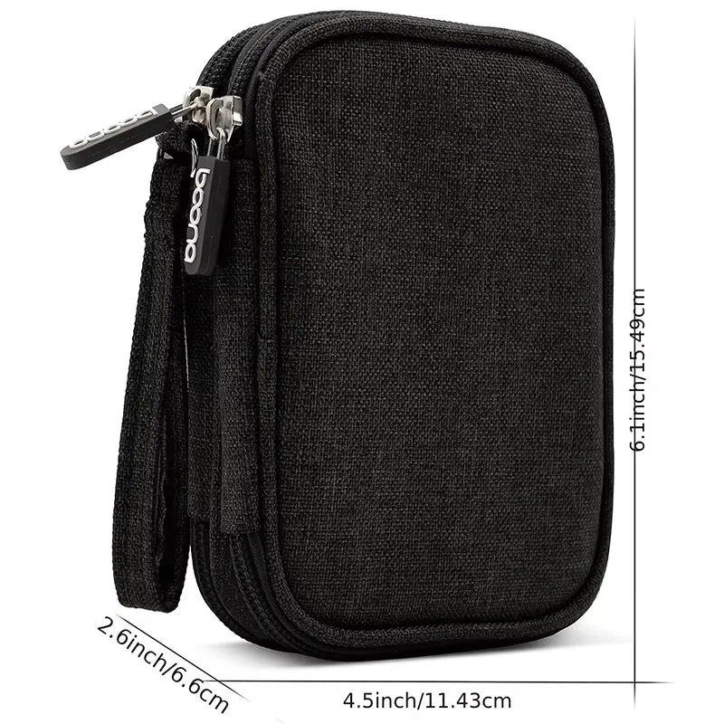 1PCS Grey/Black/Pink/Navy NEW Travel Organizer Bag Cable Storage Organizers Pouch Carry Case Portable Double Layers Storage Bags