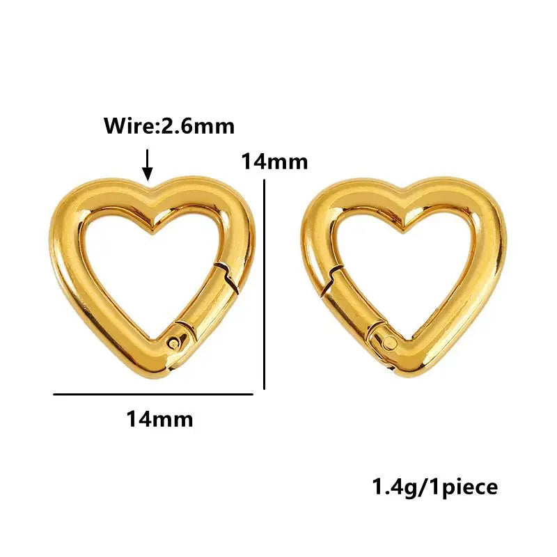 2pcs Stainless Steel Clasp Strong Oval Heart Round Polished Lobster Clasp Hook Connector DIY Necklace Jewelry Making Accessories