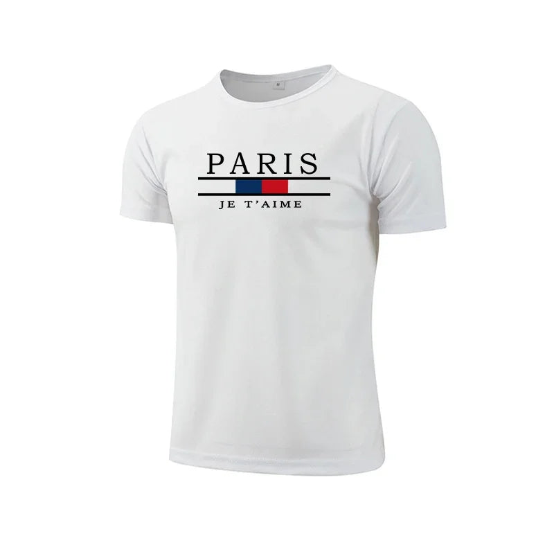 Summer New Mens T-shirt Printing Casual Short Sleeve Outdoor Jogging Marathon Clothing 2026 Daily Quick-Drying Cycling Mesh Tees