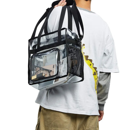 Clear Tote Bag Heavy Duty Plastic Transparent Crossbody With Zipper Pockets Pass Stadium Security Fast For Women Work Concerts