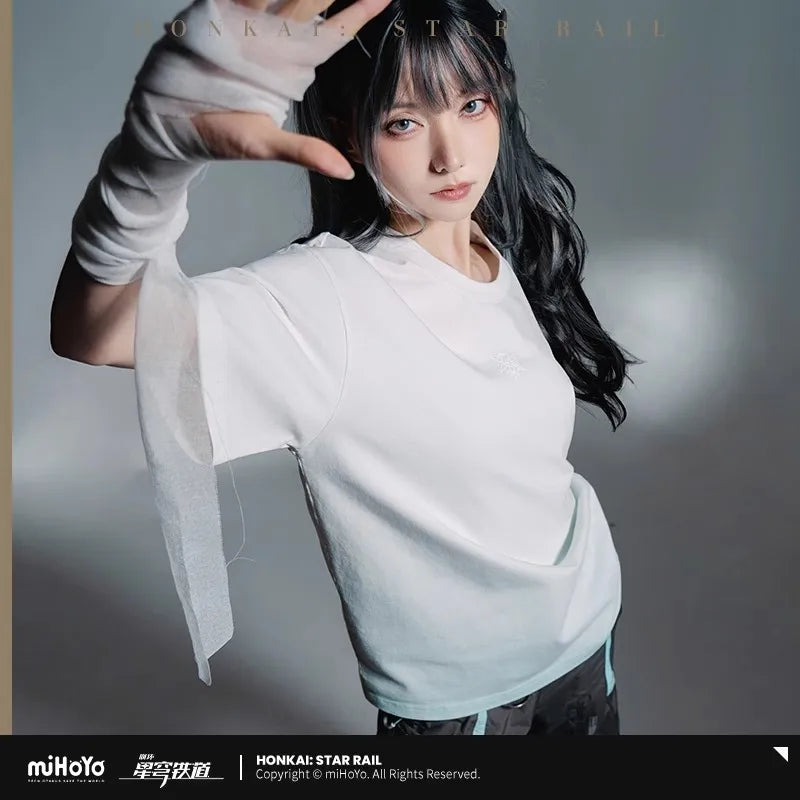 [Genuine] miHoYo Game Firefly T-shirt Honkai Star Rail Firefly Theme Cotta Tops T-shirt Neutral Clothing Cosplay Halloween Gifts