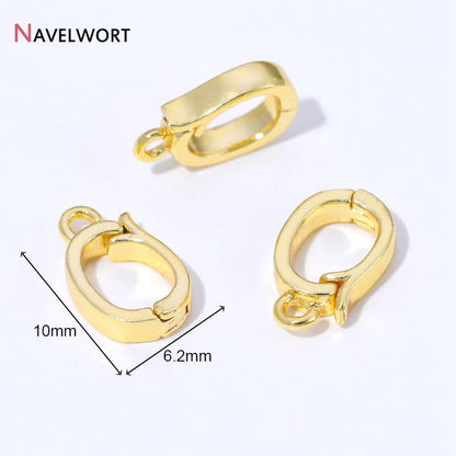 14K/18K Gold Plated Brass Metal Hinged Necklace Enhancer For Necklace Making Accessories Pendant Bail Clasps Jewelry Materials