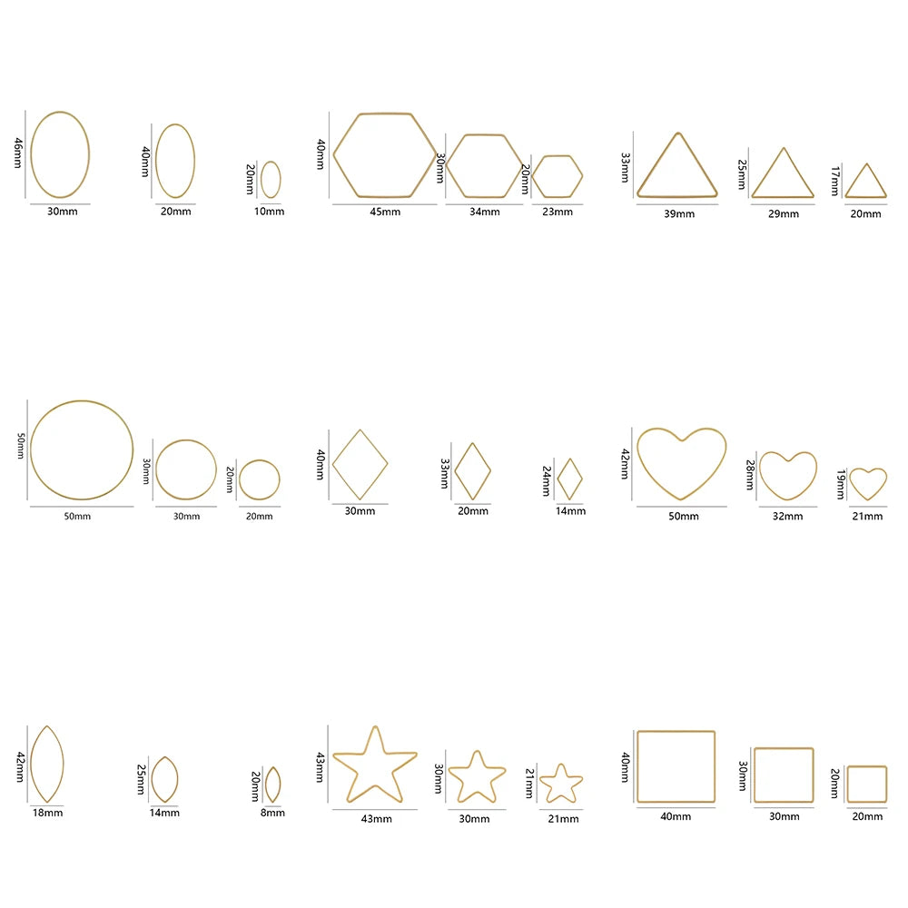 20Pcs Gold Silver Hollow Frame Bezel Charms Pendants Geometric Connectors for Jewelry Making Suppliers Diy Earings Accessories