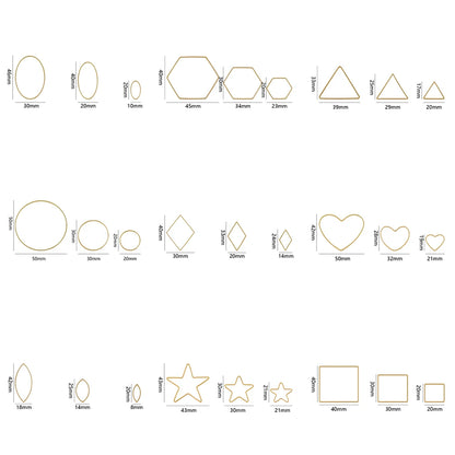 20Pcs Gold Silver Hollow Frame Bezel Charms Pendants Geometric Connectors for Jewelry Making Suppliers Diy Earings Accessories