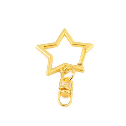 10Pcs Alloy Star Shaped Snap Keychain Lobster Claw Clasp with Hanging Buckle Jump Ring for DIY Crafts Jewelry Accessories Gift