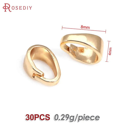 7x3.5MM 6x4MM 7x5MM 9x4MM 18K Gold Color Brass Charms Connector Pendants Clasps Jewelry Making Supplies Diy Findings Accessories