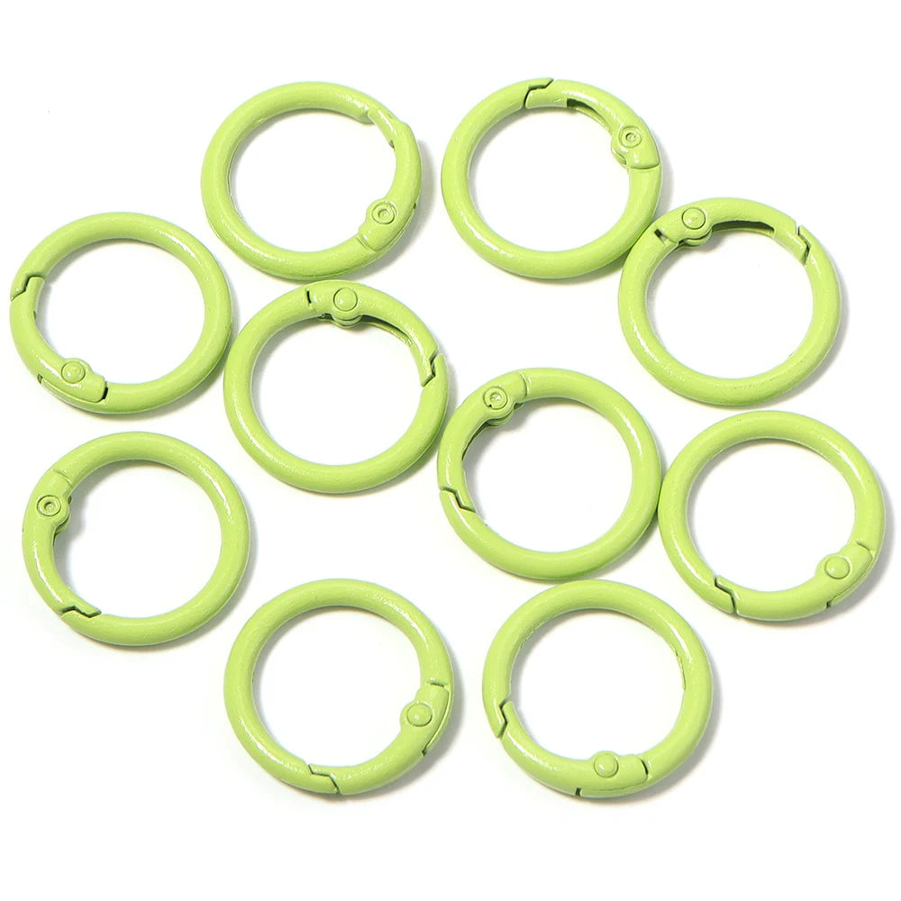 20Pcs/Lot Metal O Ring Spring Clasps Colorful Openable Round Carabiner Keychain Snap Hook Dog Chain Buckle DIY Jewelry Connector