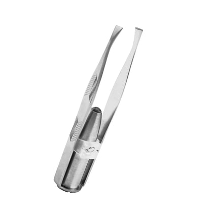 1pcs Hot Sales Portable Stainless Steel Button Cell Smart Design Eyebrow Hair Remove Tweezer with LED Light Makeup Tool