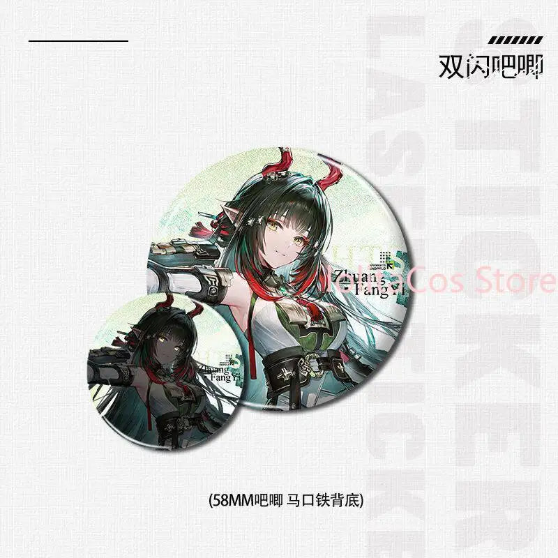 Arknights:Endfield Zhuang Fangyi 58mm Tin Badge Anime Laser Ticket Little Paper Card Polaroid Style Card Gift Doujin Goods