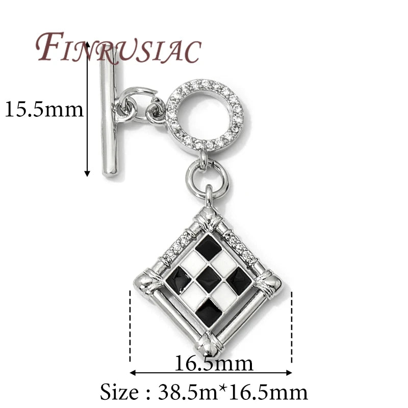 18K Gold Plated Toggle Clasps OT Clasp Accessories For Bracelets Brass with Zircon Connectors For Jewelry Making DIY Findings