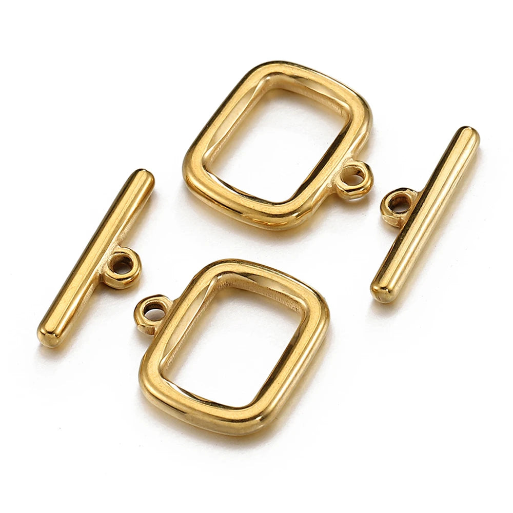 4sets Stainless Steel OT Toggle Clasp Rectangle OT Connectors for Jewelry Making DIY Necklace Bracelets Hooks Supplies