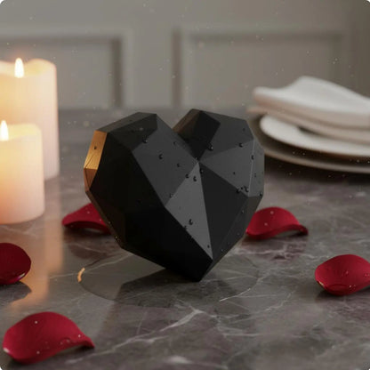 Heart Shaped Gift Box Waterproof Plastic Flower Box Faceted Design Flower Container Recyclable for Partners, Anniversary