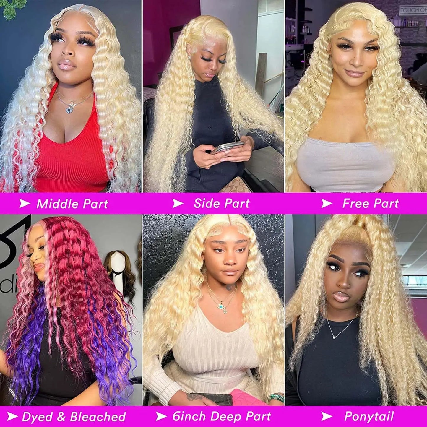 613 HD Lace Frontal Wig 13x4 13x6 Deep Wave Lace Front Human Hair Wig Transparent Blonde Curly Wig 30 Inch 220 Density For Women