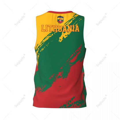 Men Basketball Sports Lithuania Flag Running Fitness Multifunction Jersey Sleeveless shirt Custom Name Nunber Exclusive