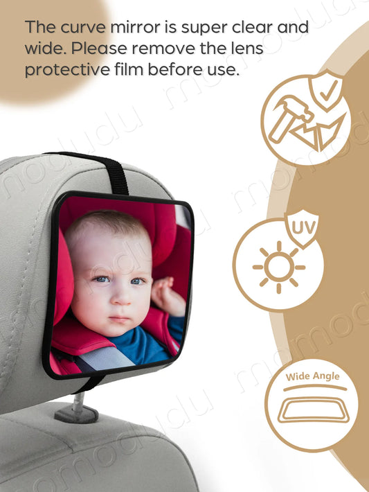 1 Pc Crash Tested And Certified Shatterproof Baby Car Mirror For Rear Facing Infant With Wide Larger Crystal Clear View