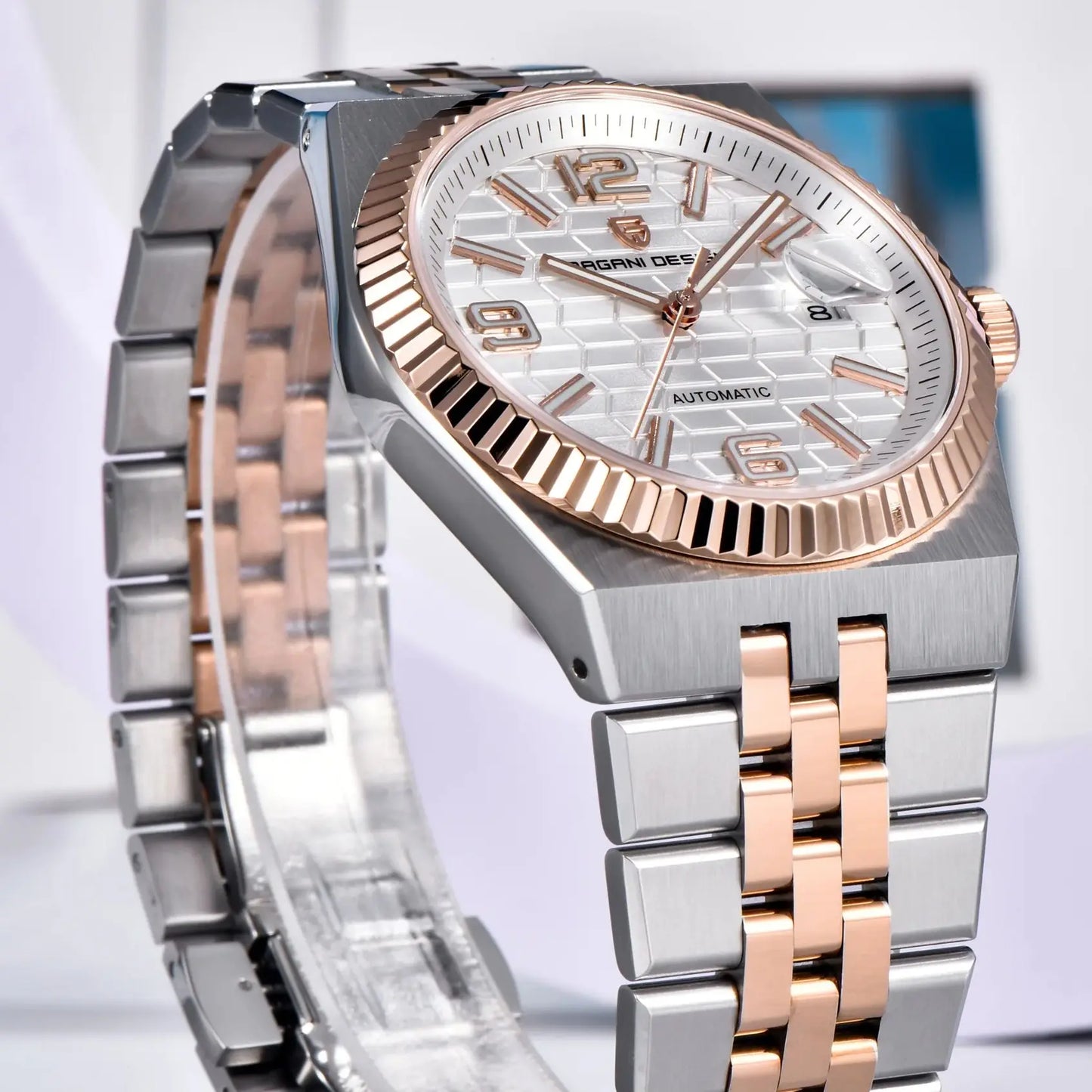 PAGANI DESIGN 2026 New Men's Watches Rose Gold Luxury Automatic Watch For Men MIYOTA 8215 Mechanical Wristwatch Sapphire crystal