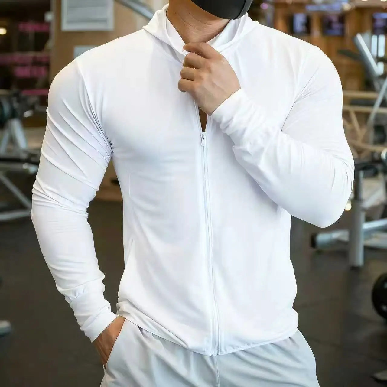 2026 Men's Quick Dry Basketball Running Jackets zipper Sports Coat cardigan Hooded Tops Mesh breathable Men Fitness jacket
