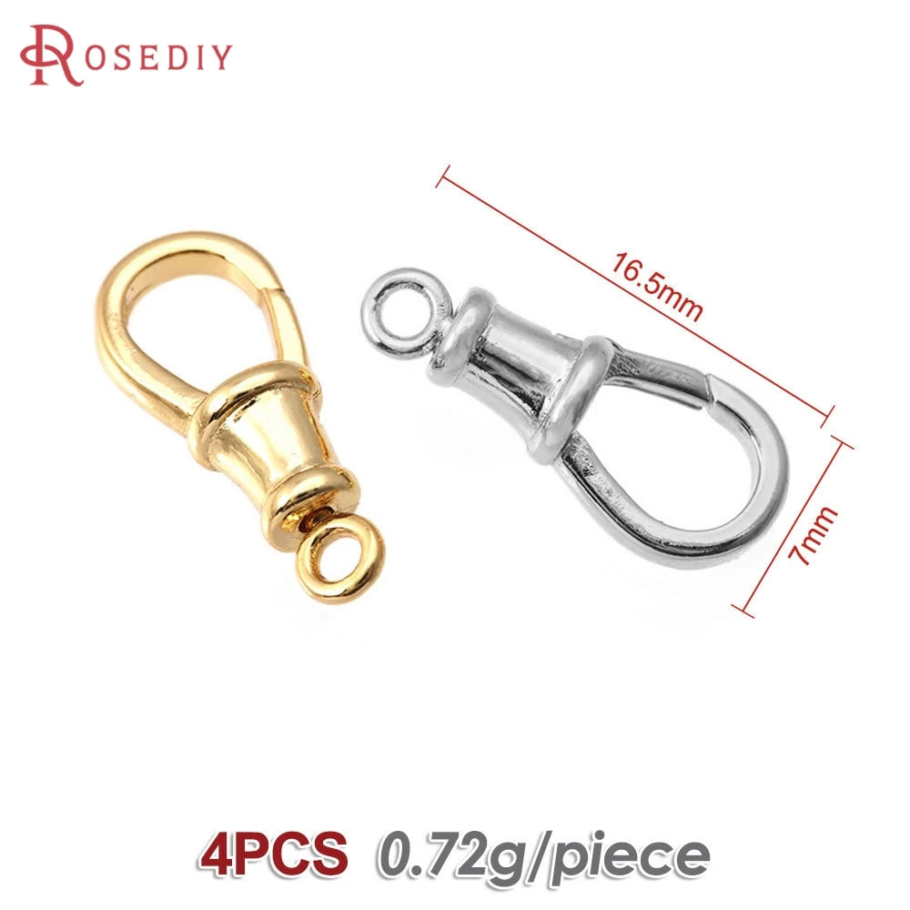 18K Gold Color Brass Rotatable Lobster Clasps Connect Clasps Jewelry Necklaces Bracelets Making Diy Findings Accessories
