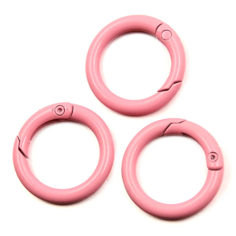 5-20pcs Colorful Spring O Rings Round Carabiner Key Ring Trigger Snap Buckle Keychain DIY Jewelry Making Bag Charm Accessories