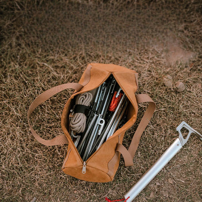 Multifunctional Camping Storage Bag Portable Tent Stakes & Wind Rope Pouch Outdoor Accessories Cylinder Tool Organizer