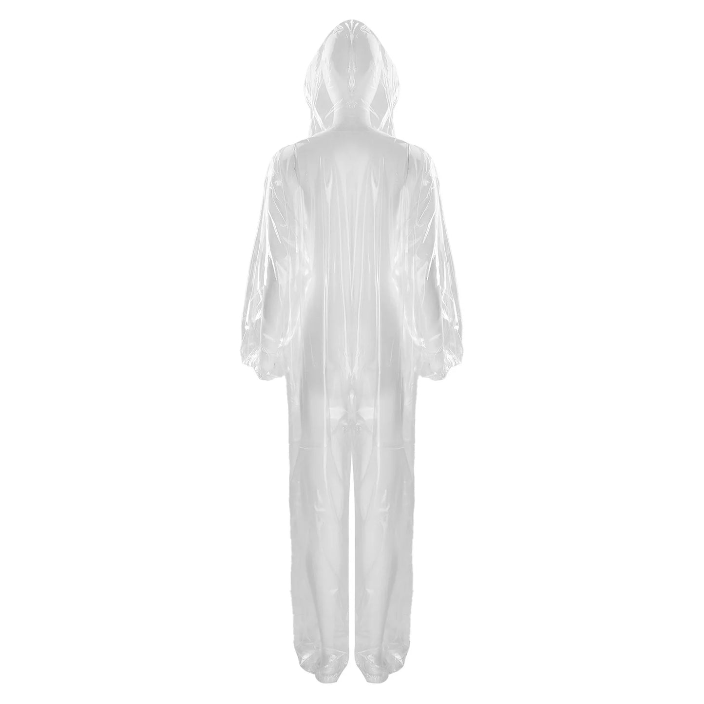 Adults Transparent Full-body Hooded Raincoat Portable Convenient One-piece Waterproof Raincoat Jumpsuit for Outdoor Workwear