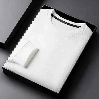 Men's Casual Crew Neck Knitwear Lightweight Long Sleeve Solid Color Pullover for All Seasons