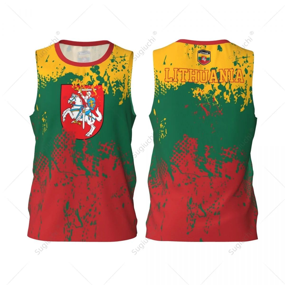 Men Basketball Sports Lithuania Flag Running Fitness Multifunction Jersey Sleeveless shirt Custom Name Nunber Exclusive