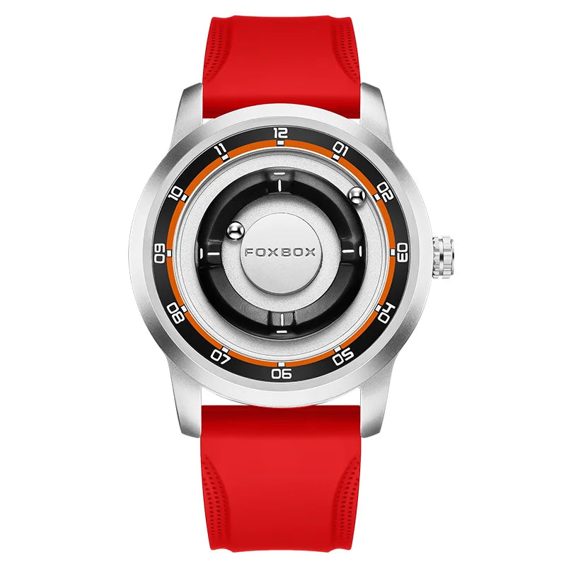 LIGE FOXBOX Fashion Man Magnetic Watch Unique Dial Business Stainless Casual Srolling Bead Waterproof Quartz Men's Watches Gifts
