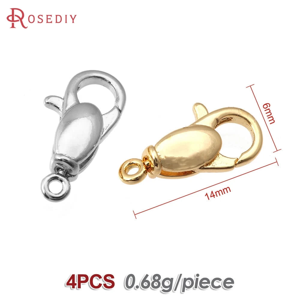 18K Gold Color Brass Rotatable Lobster Clasps Connect Clasps Jewelry Necklaces Bracelets Making Diy Findings Accessories