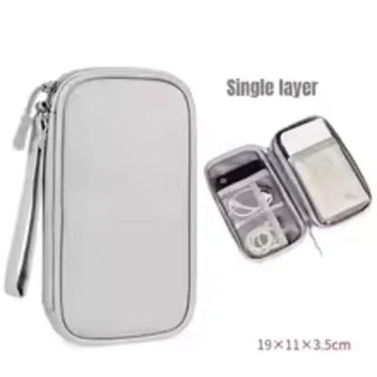 1PCS Grey/Black/Pink/Navy NEW Travel Organizer Bag Cable Storage Organizers Pouch Carry Case Portable Double Layers Storage Bags