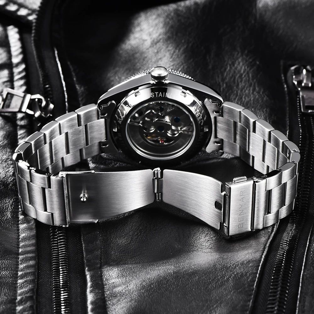 2025 New BENYAR Automatic Watches Men's watch Luxury Mechanical Wristwatch Top Stainless Steel Waterproof Sports Clock Man Gifts