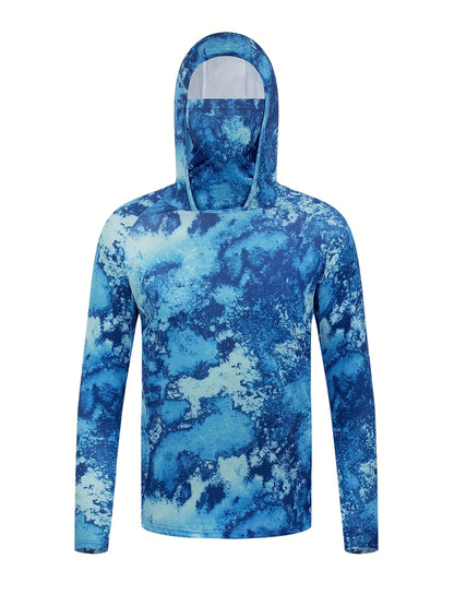 American men's summer creative camouflage graffiti print soft breathable fishing suit long sleeved T-shirt outdoor casual top