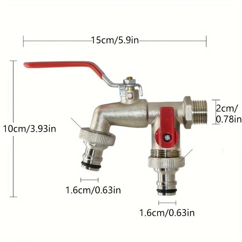 Garden Tools Brass Water Faucet 1/2" Outside & Inside Easy Turn On/Off Lever Handle Watering Supply Taps Ball Valve