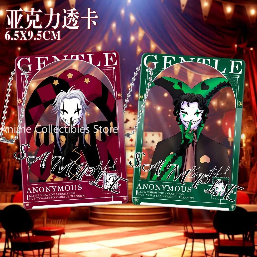 The Freak Circus Pierrot Cosplay Anime Acrylic Photo Card Keychain Pendant Backpack Accessory Cartoon Gift
