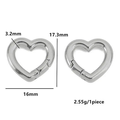 2pcs Stainless Steel Clasp Strong Oval Heart Round Polished Lobster Clasp Hook Connector DIY Necklace Jewelry Making Accessories