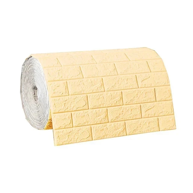 3D Self-Adhesive Wallpaper 70cm*1/5/10m Waterproof Brick Wall Stickers Living Room Bedroom Children's Room Home Decoration