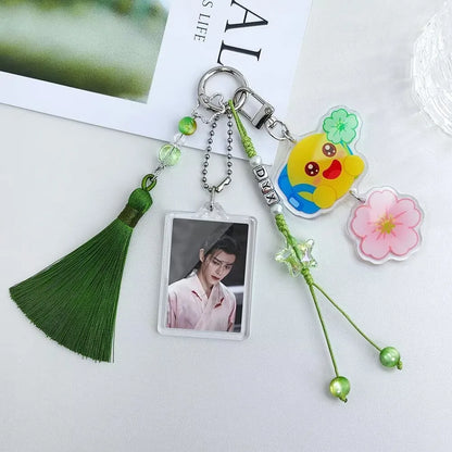 Ding Yuxi's double-sided original Haitang flower pendant backpack, customized keychain, birthday gift, concert support,
