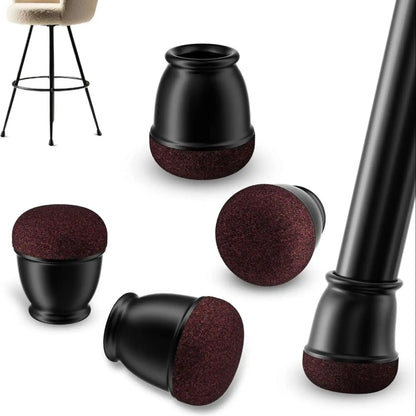 8pcs Black Round Chair Leg Protectors Anti-Slip Silicone Foot Covers for Hardwood Floors Furniture Feet Pads to Prevent Scratche