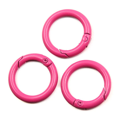 5-20pcs Colorful Spring O Rings Round Carabiner Key Ring Trigger Snap Buckle Keychain DIY Jewelry Making Bag Charm Accessories