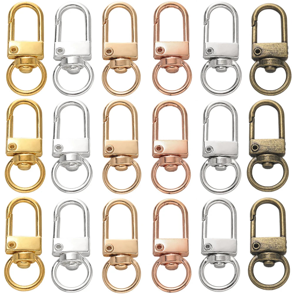 10pcs/pack Rotating Dog Buckle Snap Lobster Clasps Hooks for DIY Jewelry Making Keychain Bag Clasp Accessories Supplies