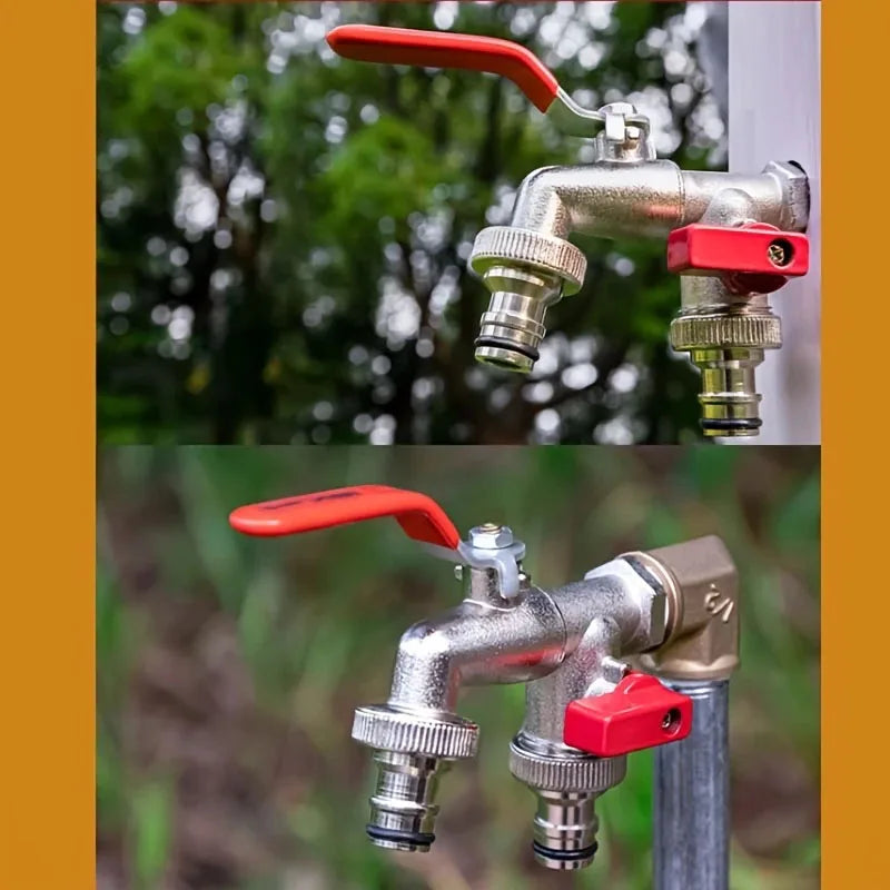 Garden Tools Brass Water Faucet 1/2" Outside & Inside Easy Turn On/Off Lever Handle Watering Supply Taps Ball Valve