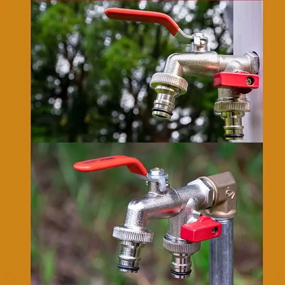 Garden Tools Brass Water Faucet 1/2" Outside & Inside Easy Turn On/Off Lever Handle Watering Supply Taps Ball Valve