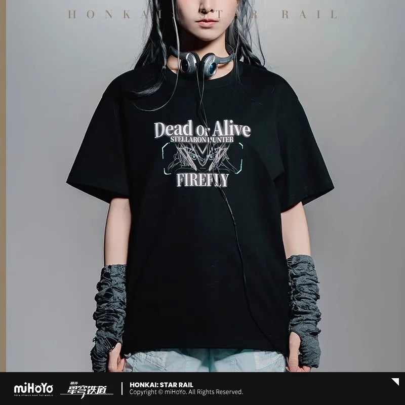 [Genuine] miHoYo Game Firefly T-shirt Honkai Star Rail Firefly Theme Cotta Tops T-shirt Neutral Clothing Cosplay Halloween Gifts