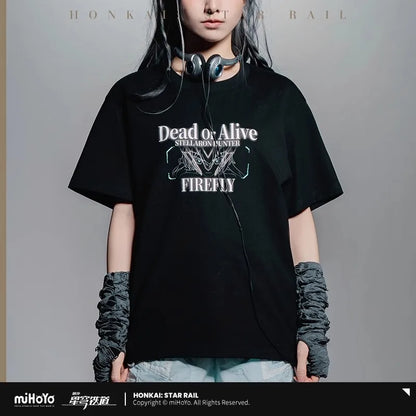 [Genuine] miHoYo Game Firefly T-shirt Honkai Star Rail Firefly Theme Cotta Tops T-shirt Neutral Clothing Cosplay Halloween Gifts