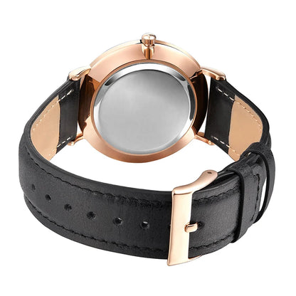 CL026  Black Rose Gold Build Brand Your Own Watch Custom Design OEM Logo Printed Watch Men Wrist Calendar Minimalist Watch