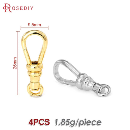 18K Gold Color Brass Rotatable Lobster Clasps Connect Clasps Jewelry Necklaces Bracelets Making Diy Findings Accessories
