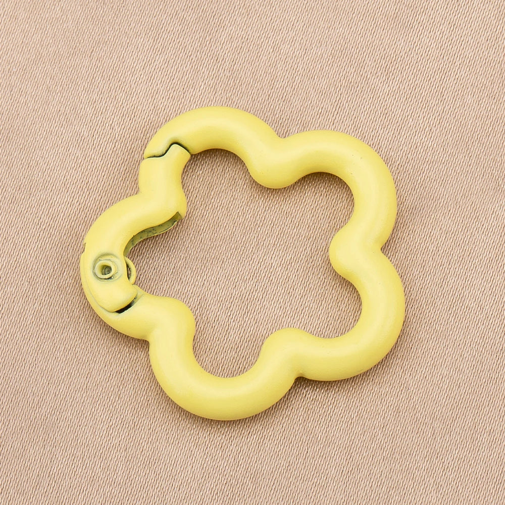 5/10pcs Colorful Flower-shaped Alloy Carabiner Rings Keychain Clip Spring Hook Hanging Buckle For DIY Jewelry Making Accessories